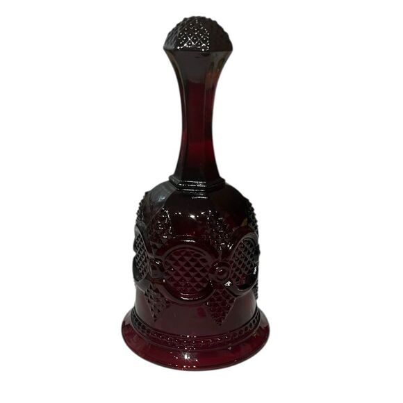 Avon Vintage 1876 Cape Cod Collection Ruby Red Glass Bell - Picture 1 of 6